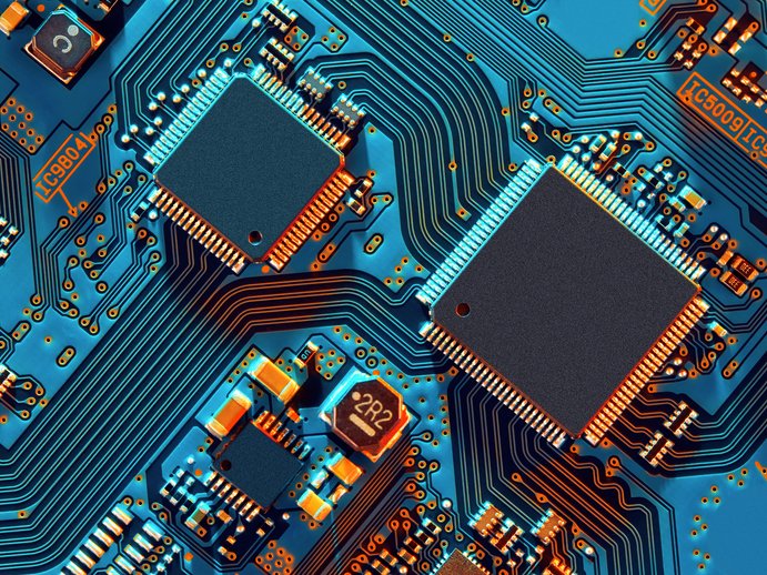 close-up of electronic circuit board