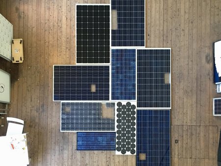 solar panels are assembled as art 