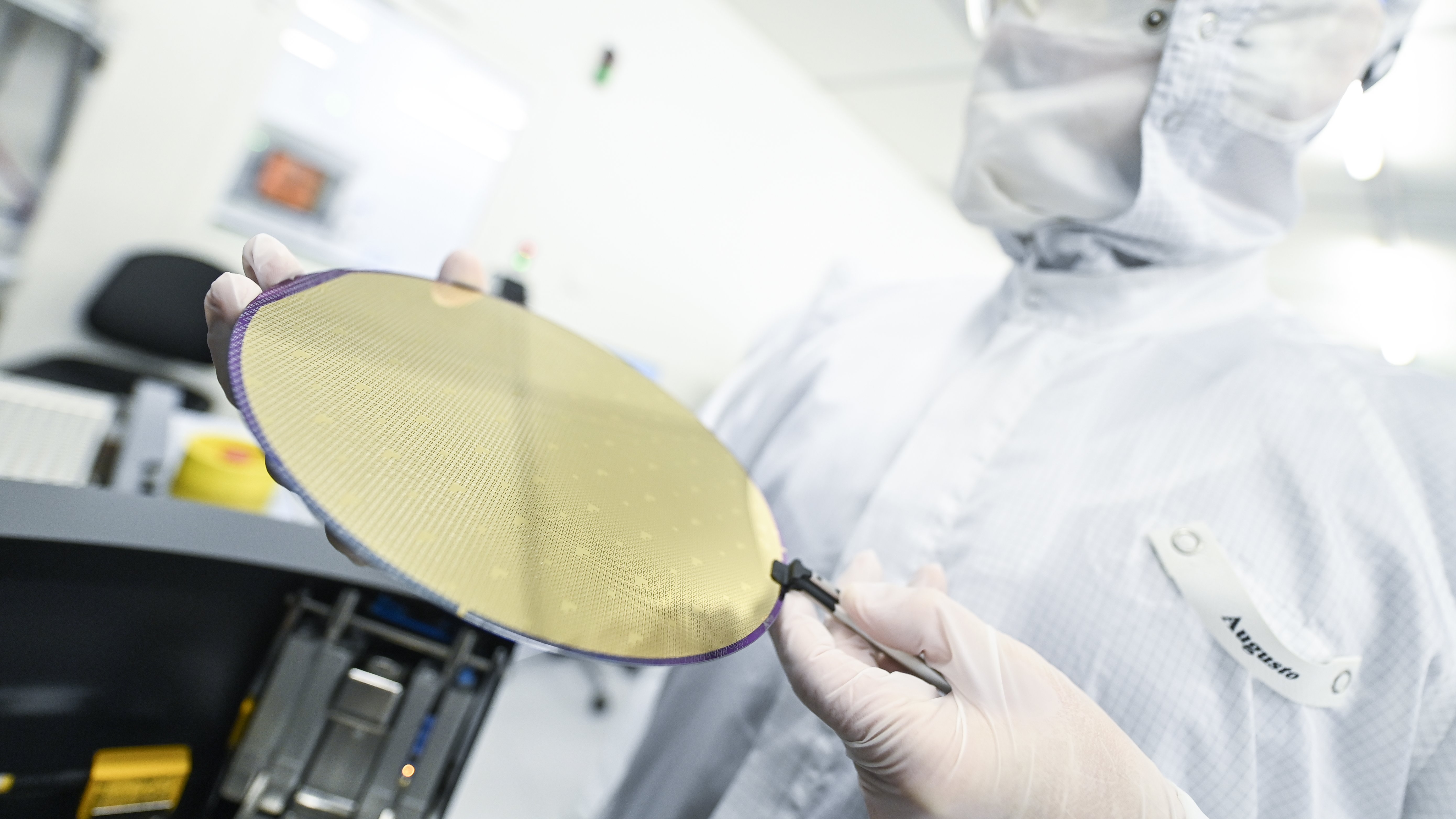 close-up of a wafer