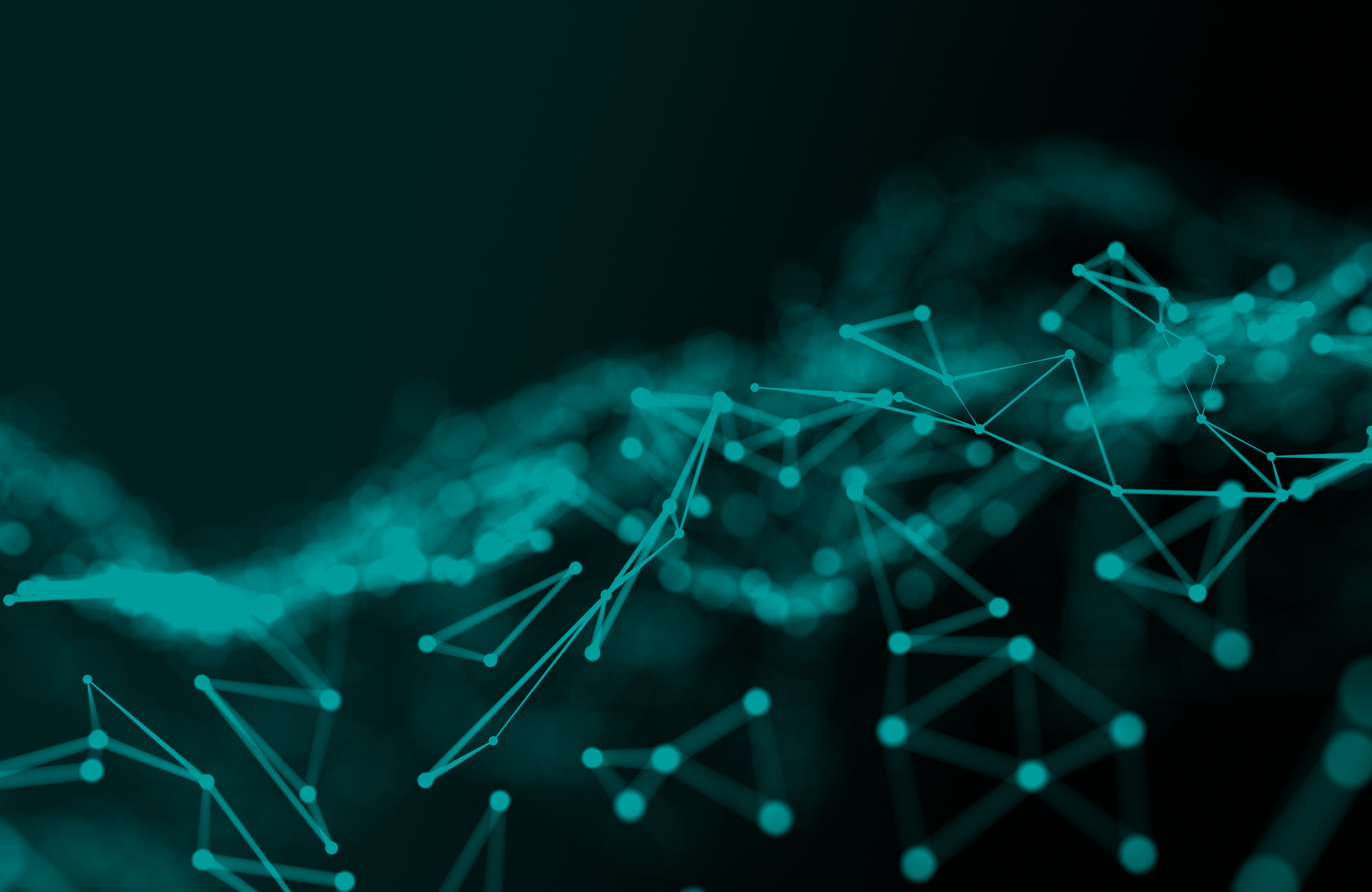 turquoise and black banner with networks